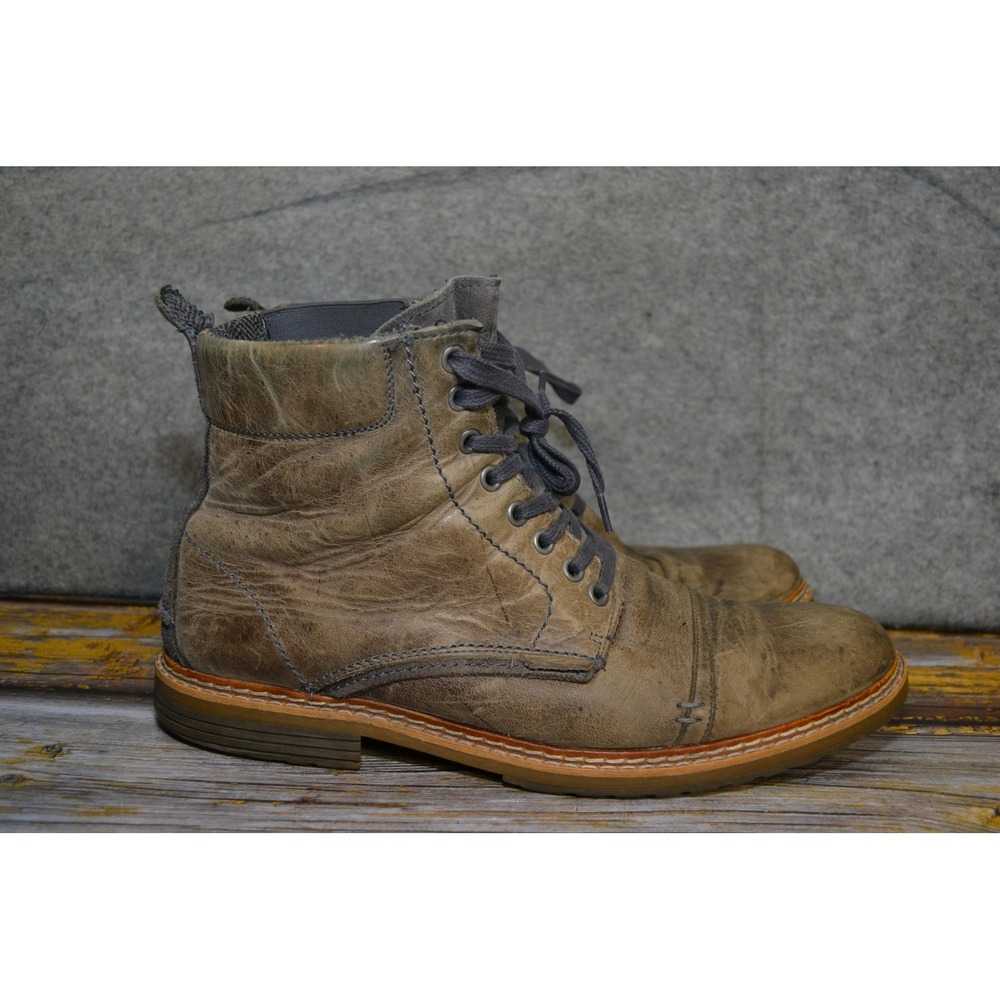 Freebird Distressed Boots Mens 11 Green Leather Combat Ankle Lace Up Motorcycle
